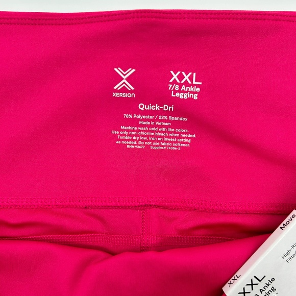 Xersion Women's Set of 2 Pink & Purple High Rise 7/8 Ankle Leggings Size XXL - Picture 3 of 8